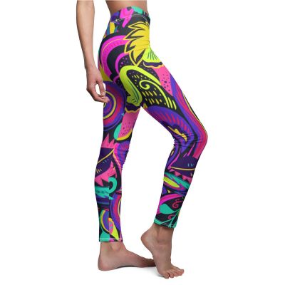 Bright Colorful Women's Cut & Sew Casual Leggings (AOP)